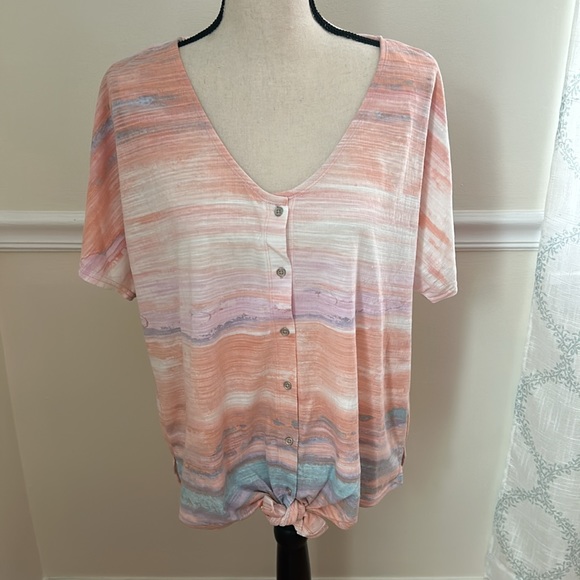 Zac & Rachel  multi colored “pucker knit” top. Size XL. NWT. - Picture 1 of 11